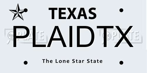 PLAIDTX Texas License Plate