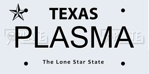 PLASMA Texas License Plate