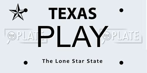 PLAY Texas License Plate