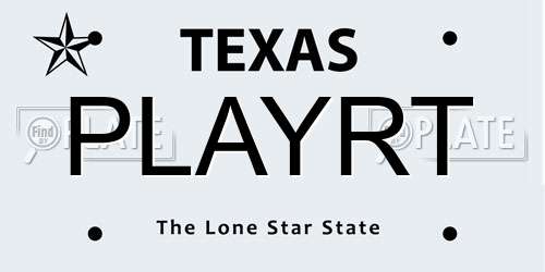 PLAYRT Texas License Plate