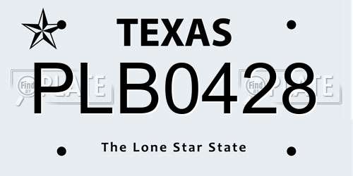 PLB0428 Texas License Plate