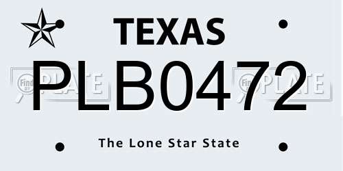 PLB0472 Texas License Plate