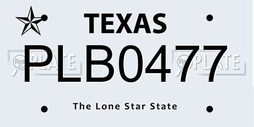 PLB0477 Texas License Plate