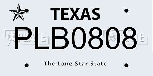 PLB0808 Texas License Plate