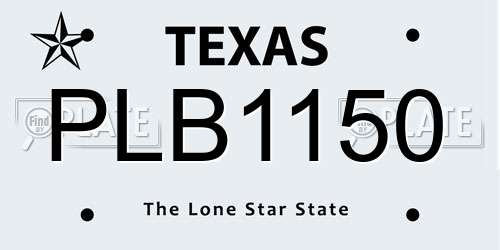 PLB1150 Texas License Plate