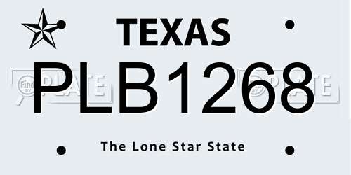 PLB1268 Texas License Plate