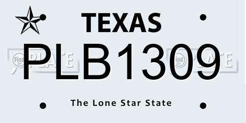 PLB1309 Texas License Plate