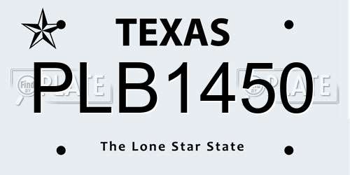 PLB1450 Texas License Plate