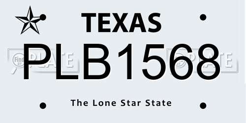 PLB1568 Texas License Plate
