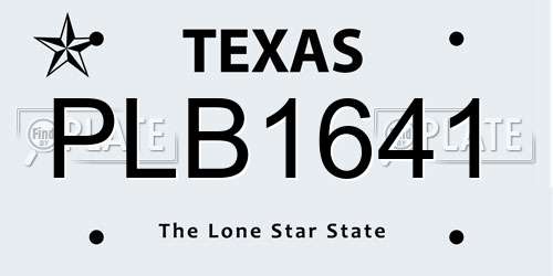 PLB1641 Texas License Plate