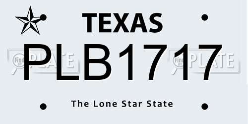 PLB1717 Texas License Plate