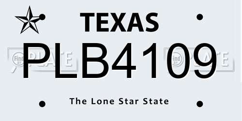 PLB4109 Texas License Plate