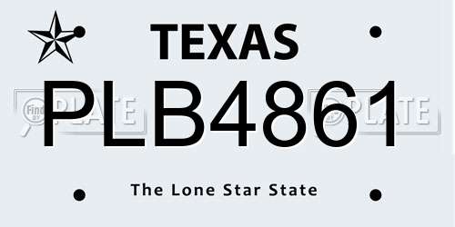 PLB4861 Texas License Plate