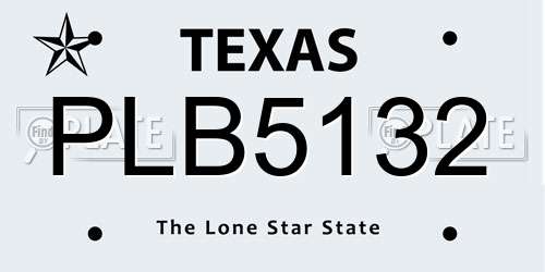 PLB5132 Texas License Plate
