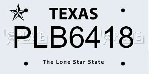 PLB6418 Texas License Plate