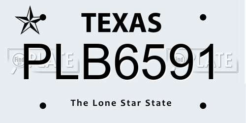 PLB6591 Texas License Plate