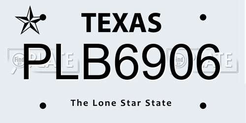 PLB6906 Texas License Plate