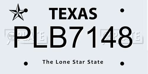 PLB7148 Texas License Plate