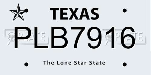 PLB7916 Texas License Plate