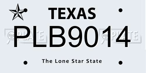 PLB9014 Texas License Plate