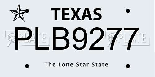 PLB9277 Texas License Plate