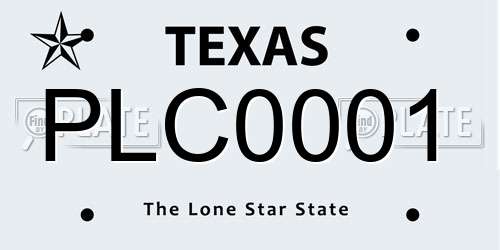 PLC0001 Texas License Plate