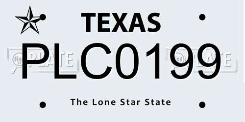 PLC0199 Texas License Plate