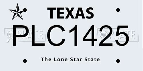 PLC1425 Texas License Plate