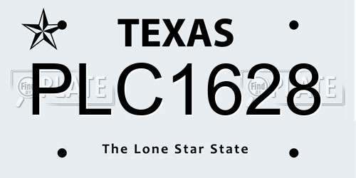 PLC1628 Texas License Plate