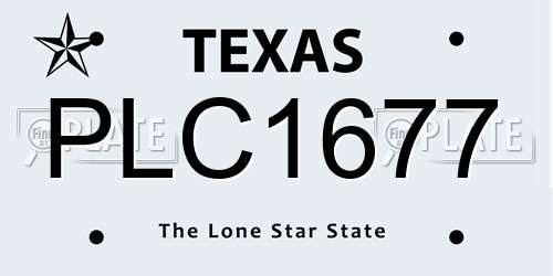 PLC1677 Texas License Plate