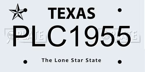 PLC1955 Texas License Plate