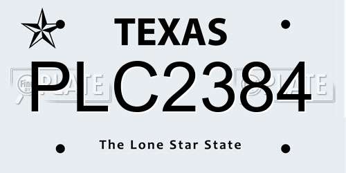 PLC2384 Texas License Plate