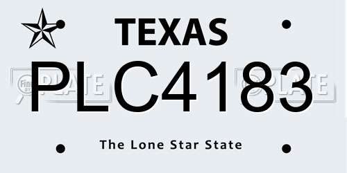 PLC4183 Texas License Plate