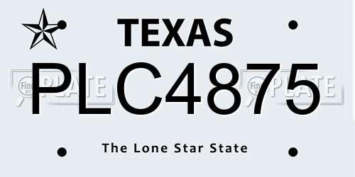 PLC4875 Texas License Plate