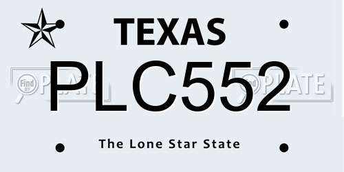 PLC552 Texas License Plate