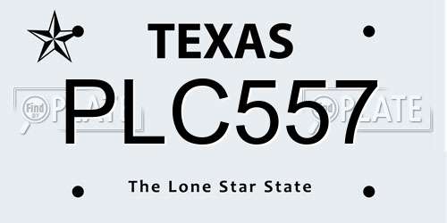 PLC557 Texas License Plate