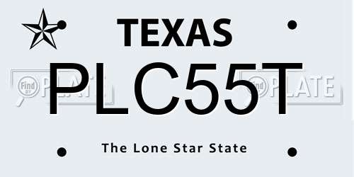 PLC55T Texas License Plate