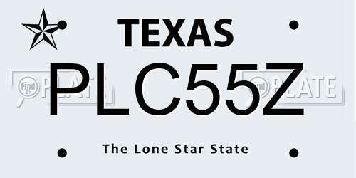 PLC55Z Texas License Plate