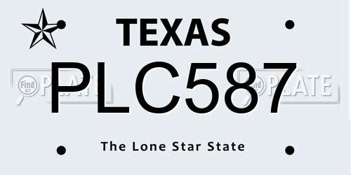 PLC587 Texas License Plate