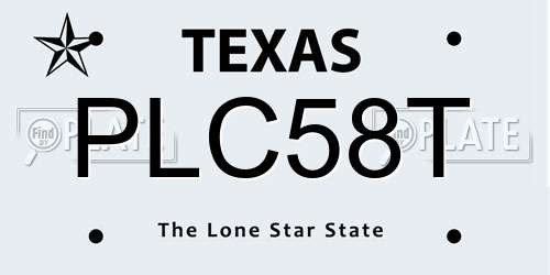 PLC58T Texas License Plate