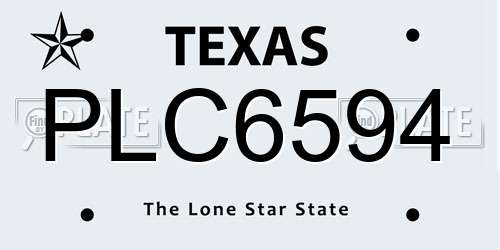 PLC6594 Texas License Plate