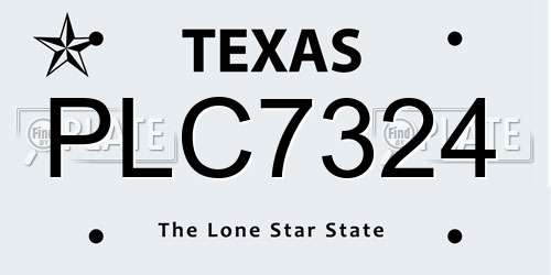 PLC7324 Texas License Plate