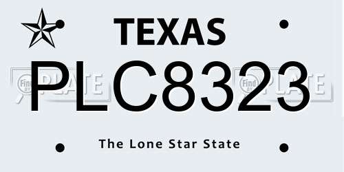 PLC8323 Texas License Plate
