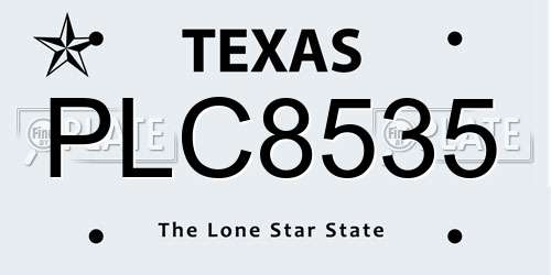 PLC8535 Texas License Plate