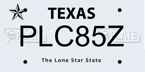 PLC85Z Texas License Plate