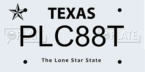 PLC88T Texas License Plate