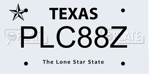 PLC88Z Texas License Plate
