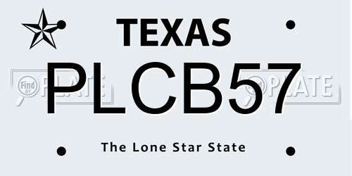 PLCB57 Texas License Plate
