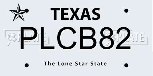 PLCB82 Texas License Plate