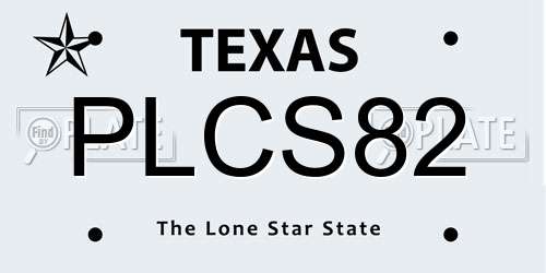 PLCS82 Texas License Plate